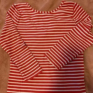 Red & white stripped long sleeve shirt